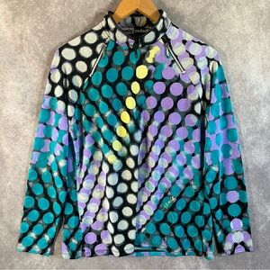 Jamie Sadock Top Womens Small Blue Black Golf Pickleball 1/4 Zip Shirt Stretch